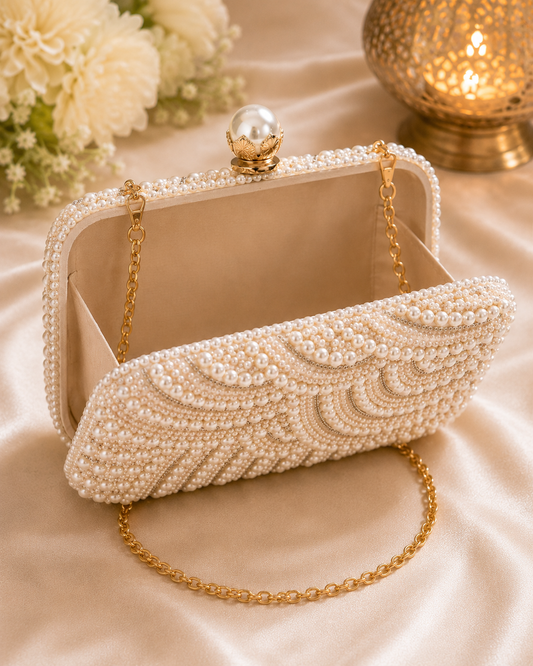 Royal Pearl Embellished Clutch