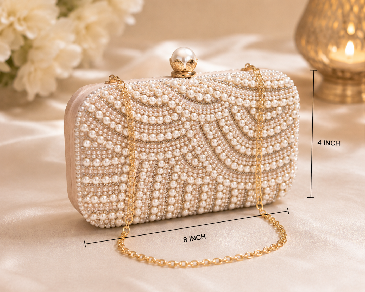 Royal Pearl Embellished Clutch