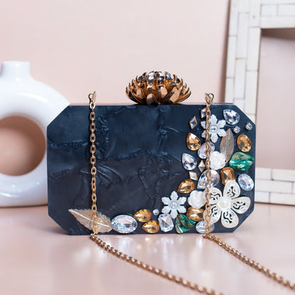 Moonstone Floral Acrylic Evening Bag