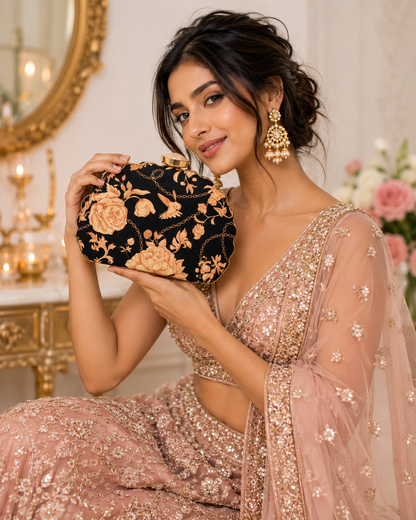 Handcrafted Floral Evening Bag
