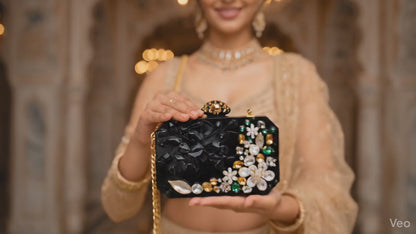 Moonstone Floral Acrylic Evening Bag